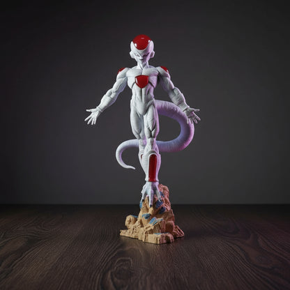 Figure with a red heart and snake-like tail on a pink background