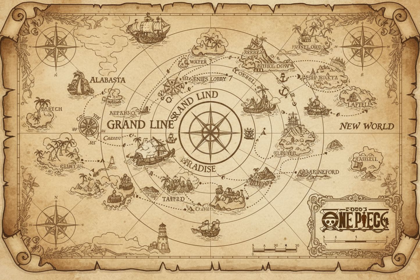 One Piece-Inspired Digital Backdrops | 4×6, 5×7, 8×10 | PNG & PDF