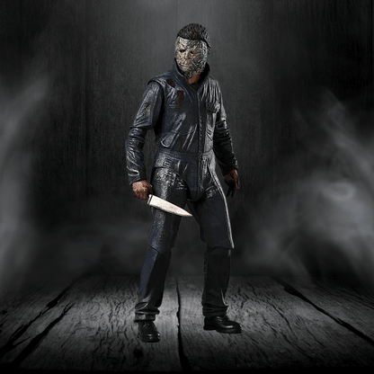 Person in a dark, textured setting holding a knife