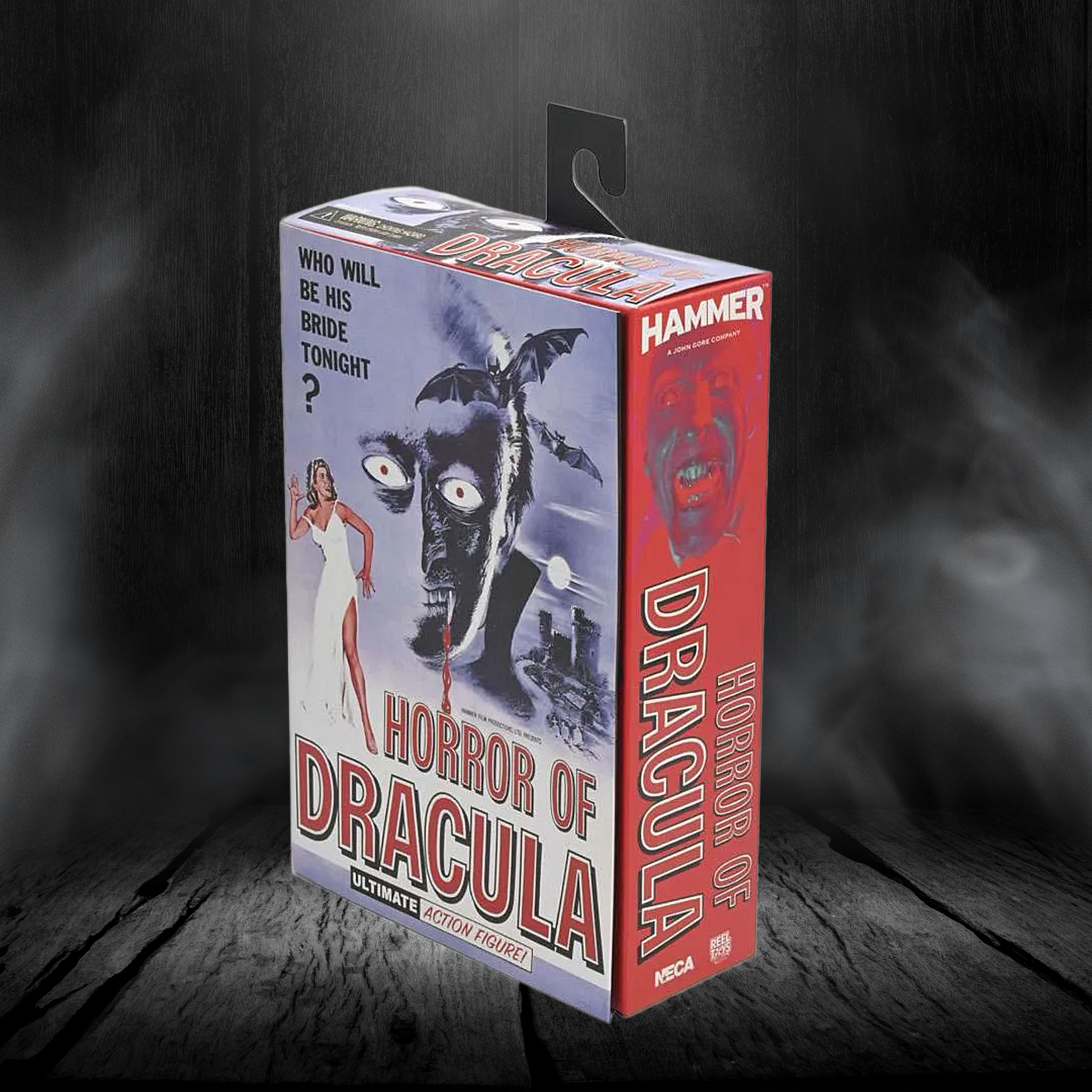Hammer Horror of Dracula box with a dark, smoky background
