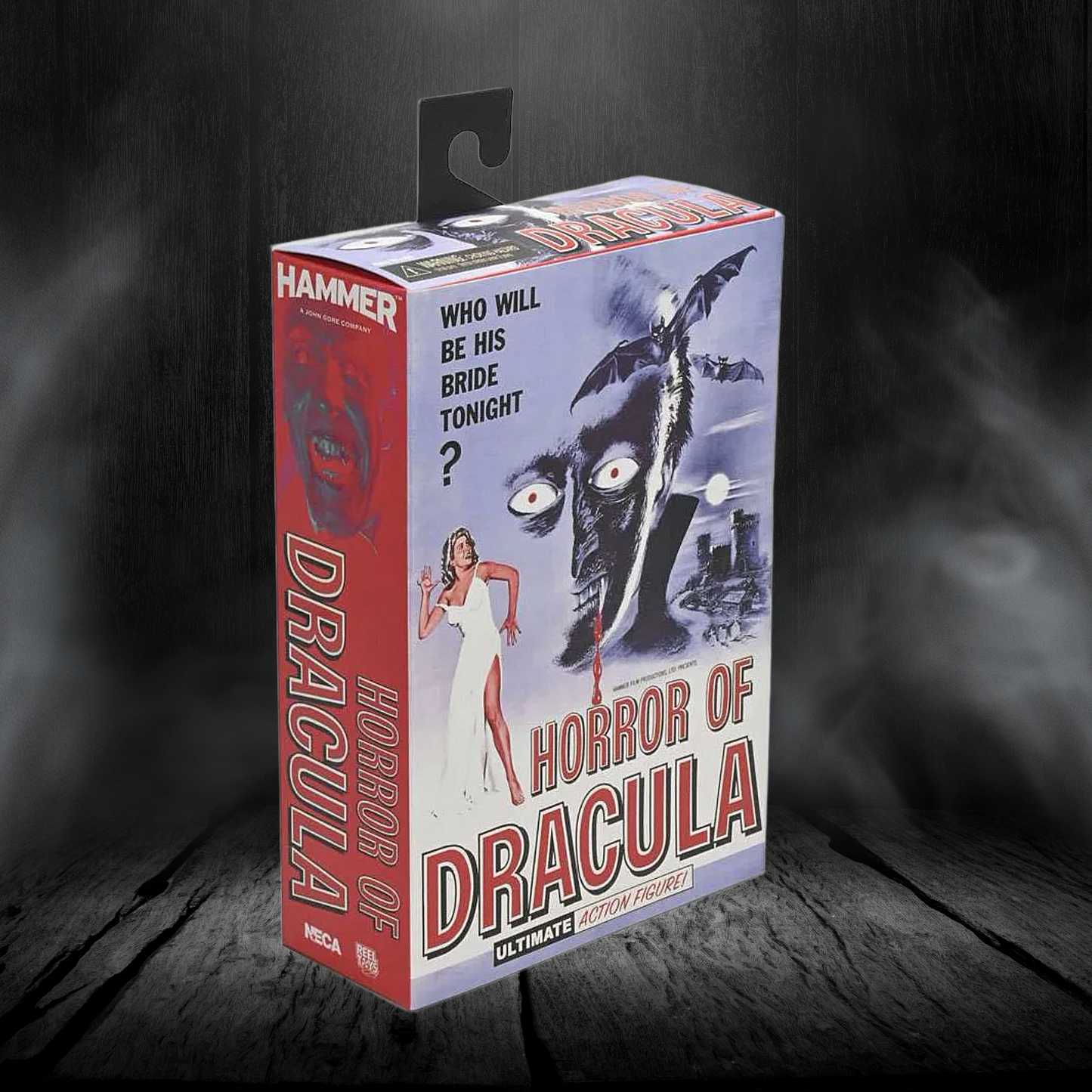 Hammer Horror of Dracula movie poster packaging on a dark background