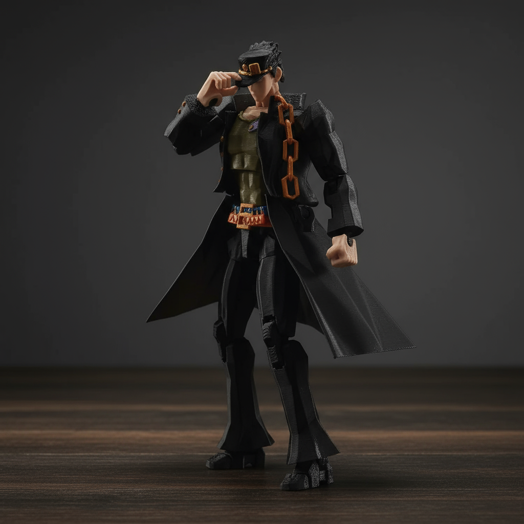 JoJo’s Bizarre Adventure | Jotaro Kujo & Star Platinum | Anime | 3D Printed Figure Set
