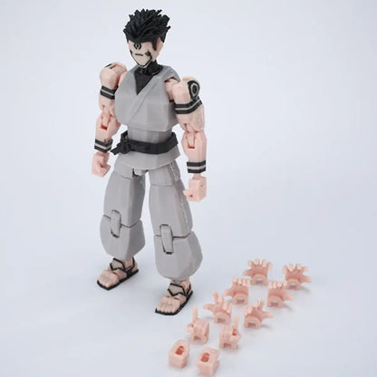 Action figure with interchangeable parts on a white background