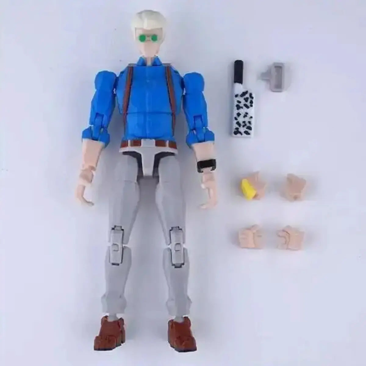 Action figure with accessories on a white background