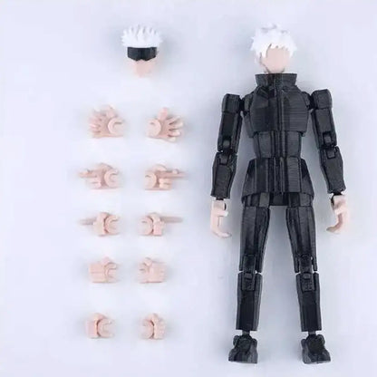 Action figure with interchangeable parts on a white background