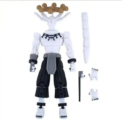 Action figure with additional parts on a white background