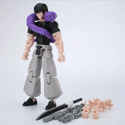 Action figure with customizable parts on a white background
