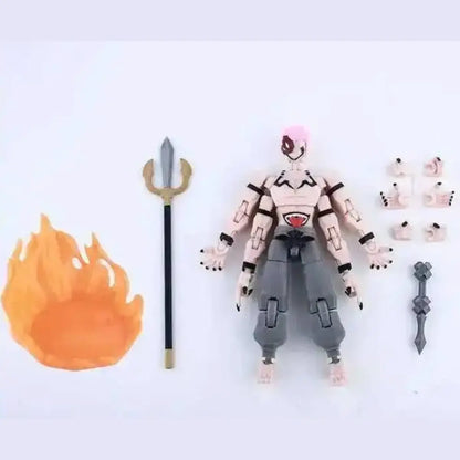 Action figure with accessories on a white background