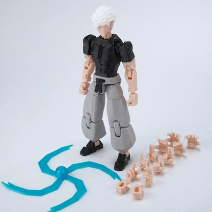 Action figure with accessories on a light gray background