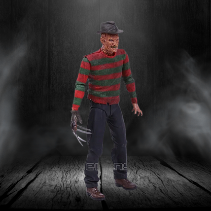 Action figure in a striped sweater with a dark background
