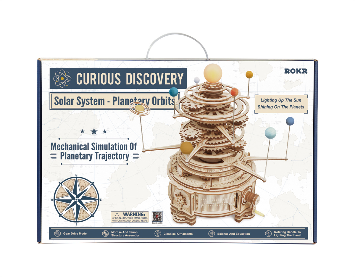 Robotime | ROKR | Curious Discovery | Solar System Planetary Orbits | Hobby Kits & DIY Collectibles | 3D Assemble Kits