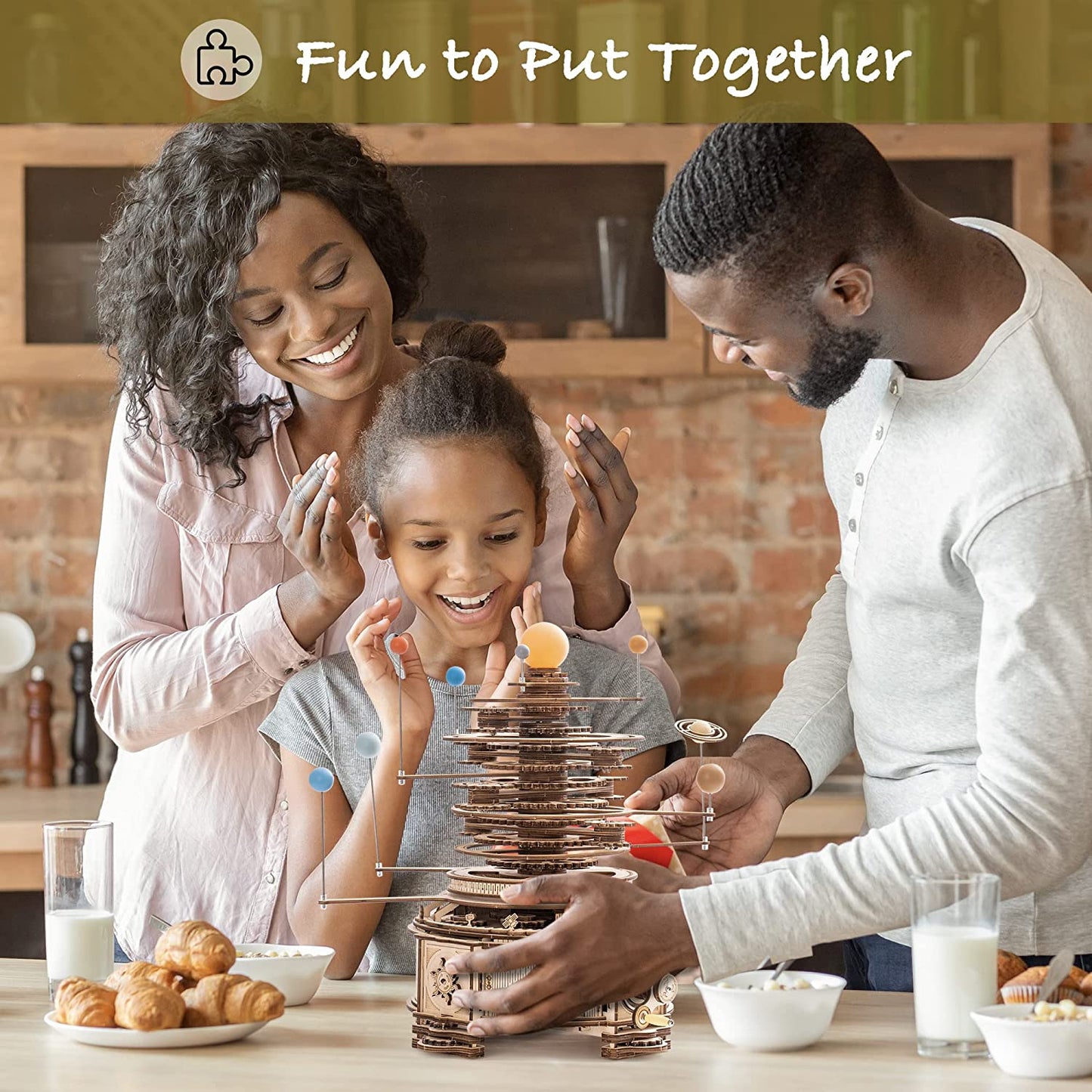 Robotime | ROKR | Curious Discovery | Solar System Planetary Orbits | Hobby Kits & DIY Collectibles | 3D Assemble Kits