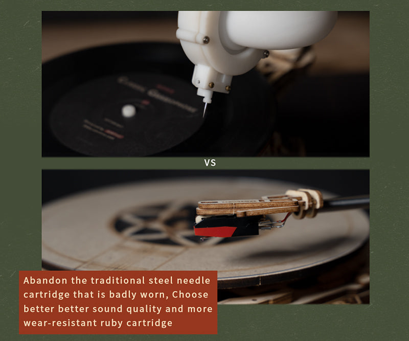 Robotime | ROKR | Hand Crank Classic Gramophone Wooden | Hobby Kits & DIY Collectibles | 3D Assemble Kits