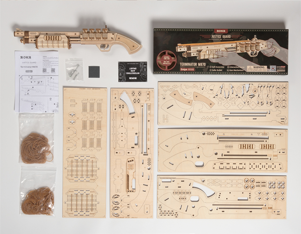 Robotime | ROKR | Justice Guard | Terminator M870 | Hobby Kits & DIY Collectibles | 3D Assemble Kits