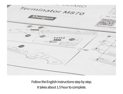 Robotime | ROKR | Justice Guard | Terminator M870 | Hobby Kits & DIY Collectibles | 3D Assemble Kits