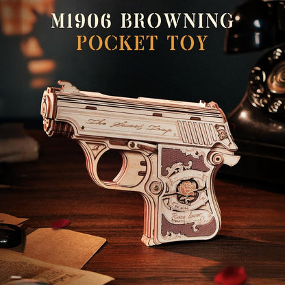 Robotime | ROKR | Justice Guard | Wooden Hand Gun | Hobby Kits & DIY Collectibles | 3D Assemble Kits