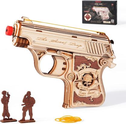 Robotime | ROKR | Justice Guard | Wooden Hand Gun | Hobby Kits & DIY Collectibles | 3D Assemble Kits