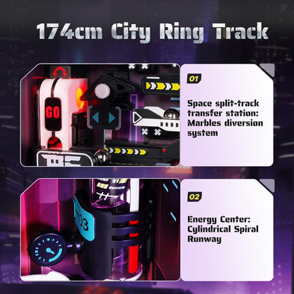 Robotime | ROKR | Last City Marble Run LED Glow In The Dark 2 | Hobby Kits & DIY Collectibles | 3D Assemble Kits