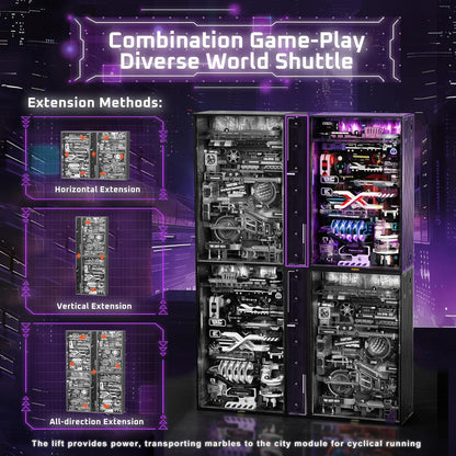 Robotime | ROKR | Last City Marble Run LED Glow In The Dark 2 | Hobby Kits & DIY Collectibles | 3D Assemble Kits