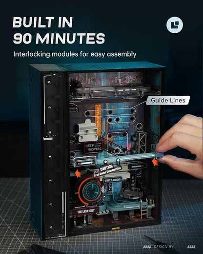 Robotime | ROKR | Last City Marble Run LED Glow In The Dark | Hobby Kits & DIY Collectibles | 3D Assemble Kits