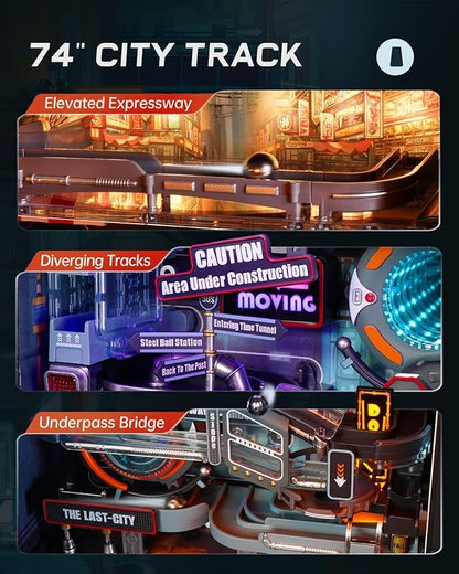 Robotime | ROKR | Last City Marble Run LED Glow In The Dark | Hobby Kits & DIY Collectibles | 3D Assemble Kits