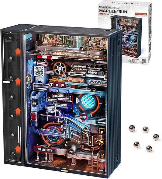 Robotime | ROKR | Last City Marble Run LED Glow In The Dark | Hobby Kits & DIY Collectibles | 3D Assemble Kits