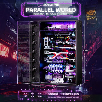 Robotime | ROKR | Last City Marble Run LED Glow In The Dark 2 | Hobby Kits & DIY Collectibles | 3D Assemble Kits