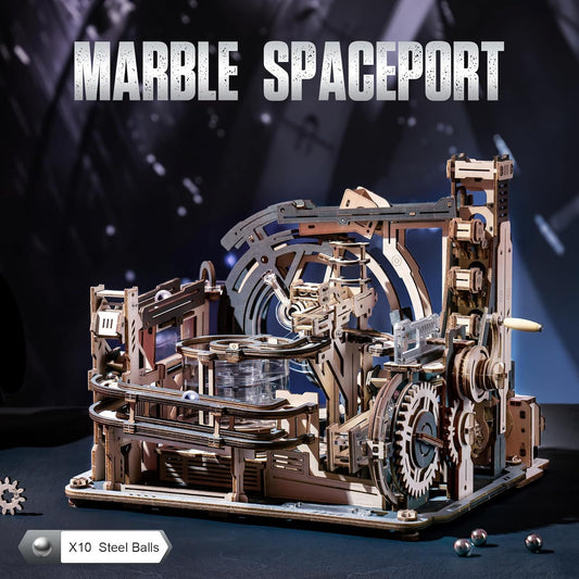 Robotime | ROKR | Marble Spaceport | Marble Run | Hobby Kits & DIY Collectibles | 3D Assemble Kits