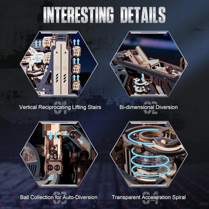 Robotime | ROKR | Marble Spaceport | Marble Run | Hobby Kits & DIY Collectibles | 3D Assemble Kits