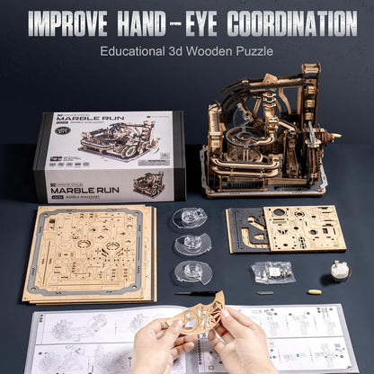 Robotime | ROKR | Marble Spaceport | Marble Run | Hobby Kits & DIY Collectibles | 3D Assemble Kits