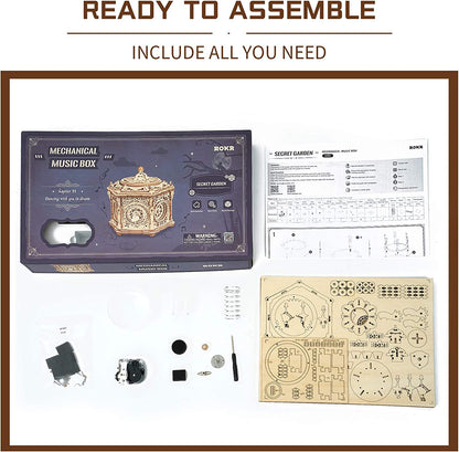 Robotime | ROKR | Mechanical Music Box | Secret Garden Music Box | Hobby Kits & DIY Collectibles | 3D Assemble Kits