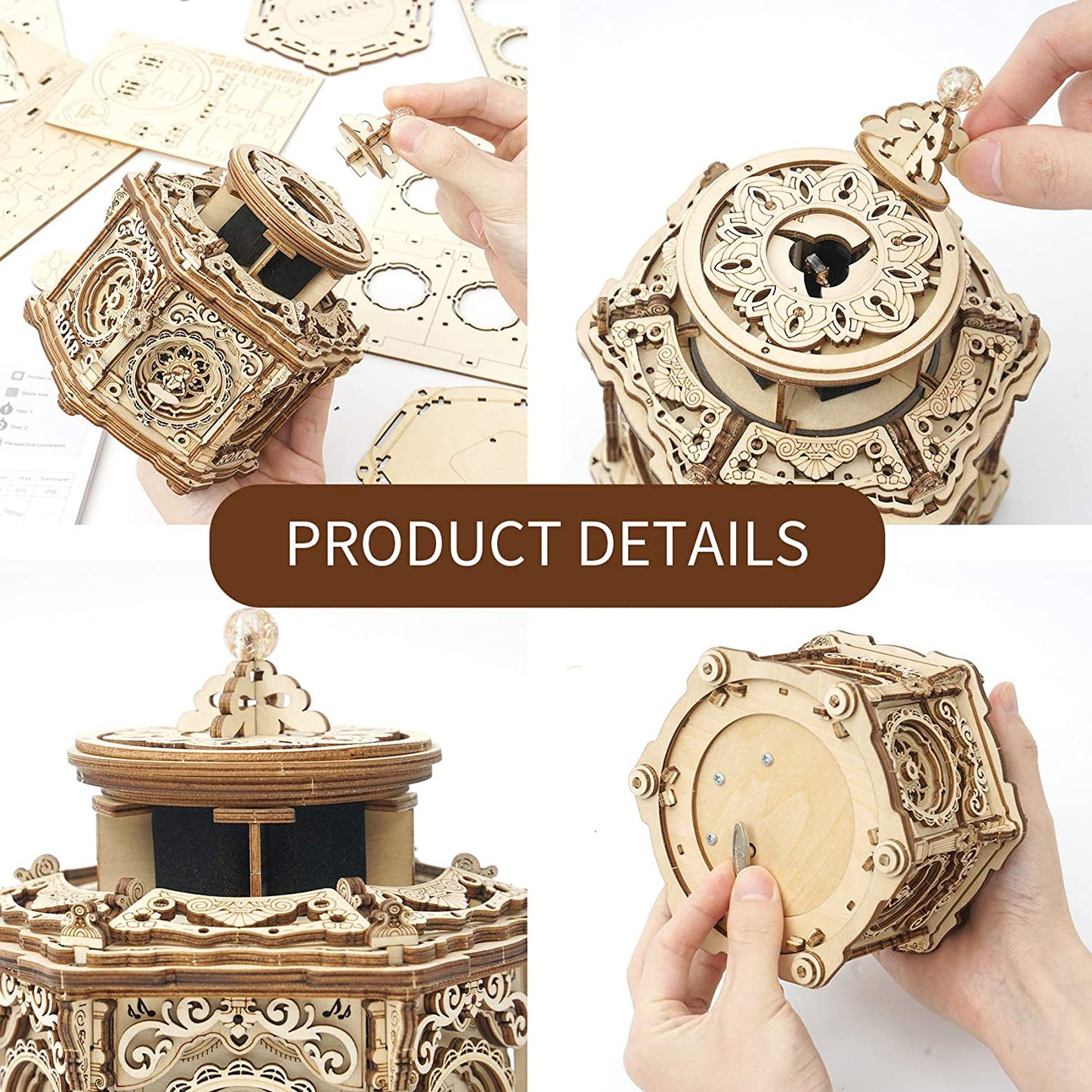 Robotime | ROKR | Mechanical Music Box | Secret Garden Music Box | Hobby Kits & DIY Collectibles | 3D Assemble Kits