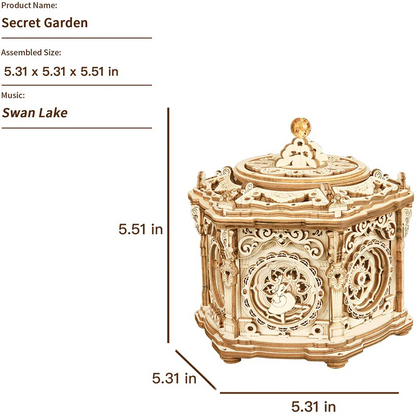 Robotime | ROKR | Mechanical Music Box | Secret Garden Music Box | Hobby Kits & DIY Collectibles | 3D Assemble Kits