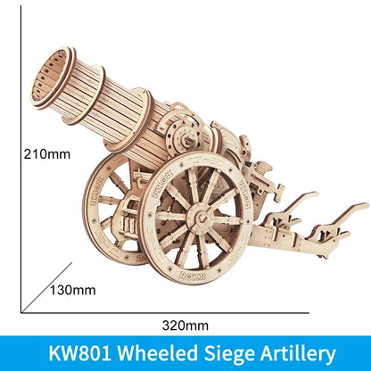 Robotime | ROKR | Medieval Wheeled Cannon | Hobby Kits & DIY Collectibles | 3D Assemble Kits