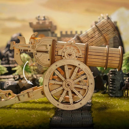 Robotime | ROKR | Medieval Wheeled Cannon | Hobby Kits & DIY Collectibles | 3D Assemble Kits