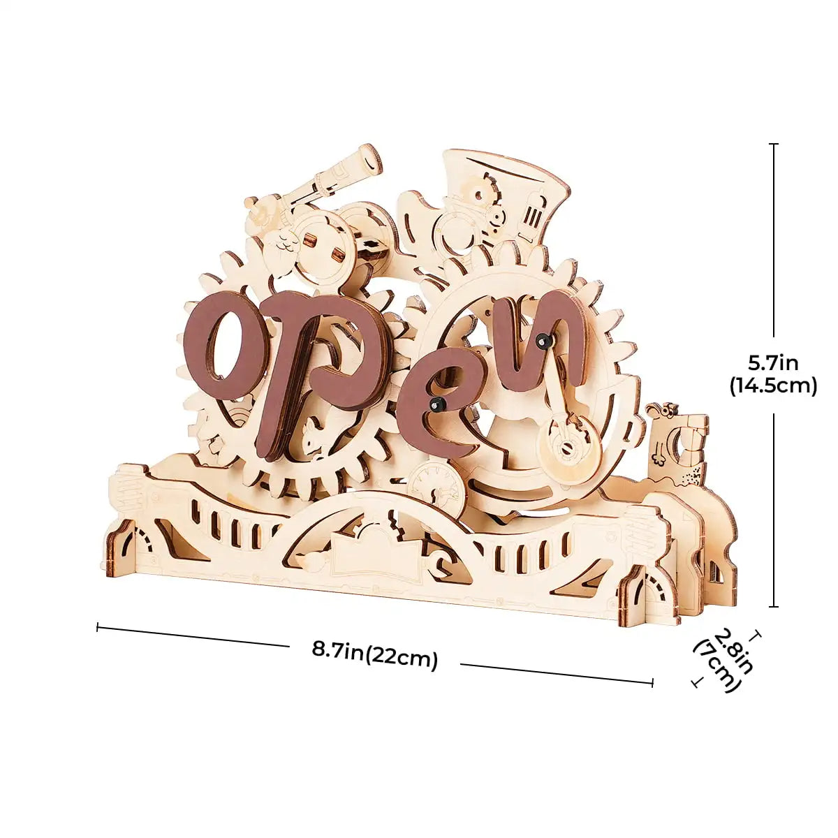 Robotime | ROKR | Open Closed Sign 3D Wooden Puzzle | Hobby Kits & DIY Collectibles | 3D Assemble Kits