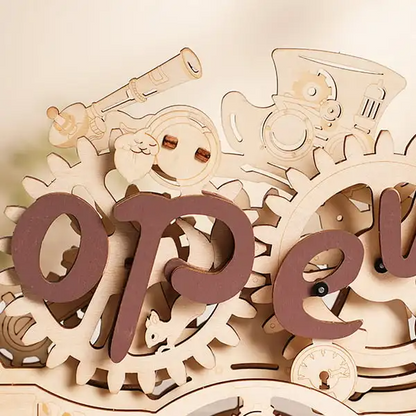Robotime | ROKR | Open Closed Sign 3D Wooden Puzzle | Hobby Kits & DIY Collectibles | 3D Assemble Kits
