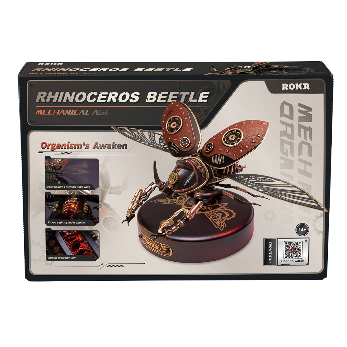 Robotime | ROKR | Rhinoceros Beetle | Hobby Kits & DIY Collectibles | 3D Assemble Kits