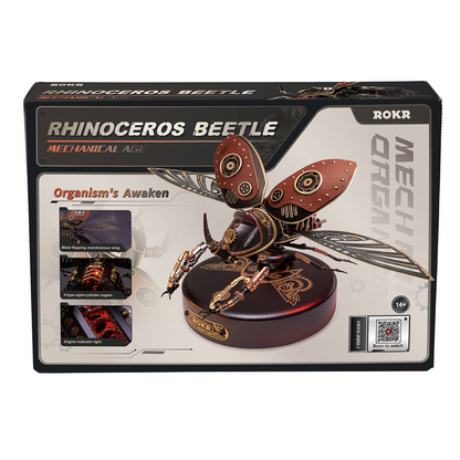 Robotime | ROKR | Rhinoceros Beetle | Hobby Kits & DIY Collectibles | 3D Assemble Kits