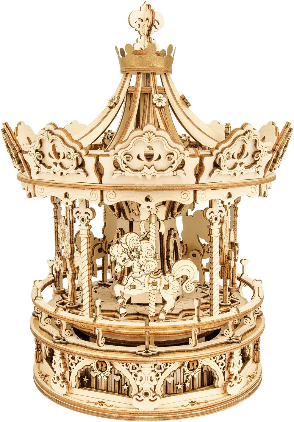 Robotime | ROKR | Romantic Carousel | Hobby Kits & DIY Collectibles | 3D Assemble Kits