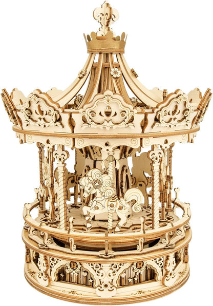 Robotime | ROKR | Romantic Carousel | Hobby Kits & DIY Collectibles | 3D Assemble Kits