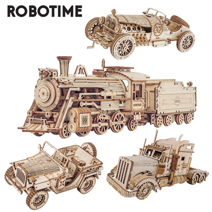 Robotime | ROKR | Scale Model Vehicle Army Jeep | Hobby Kits & DIY Collectibles | 3D Assemble Kits