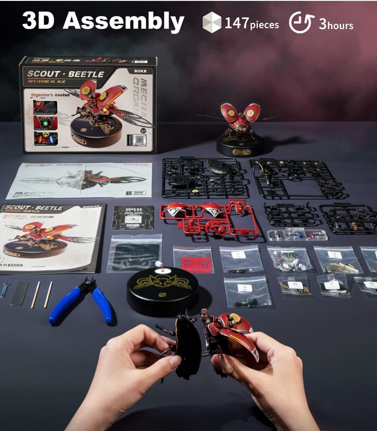 Robotime | ROKR | Scout Beetle | Hobby Kits & DIY Collectibles | 3D Assemble Kits