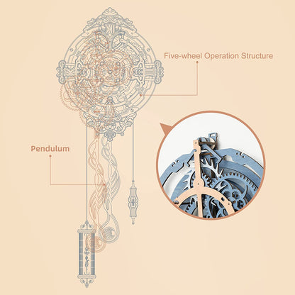 Robotime | ROKR | Time Art | Romantic Notes Wall Clock | Hobby Kits & DIY Collectibles | 3D Assemble Kits