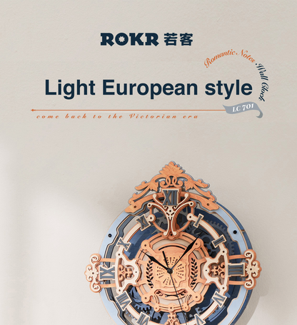 Robotime | ROKR | Time Art | Romantic Notes Wall Clock | Hobby Kits & DIY Collectibles | 3D Assemble Kits