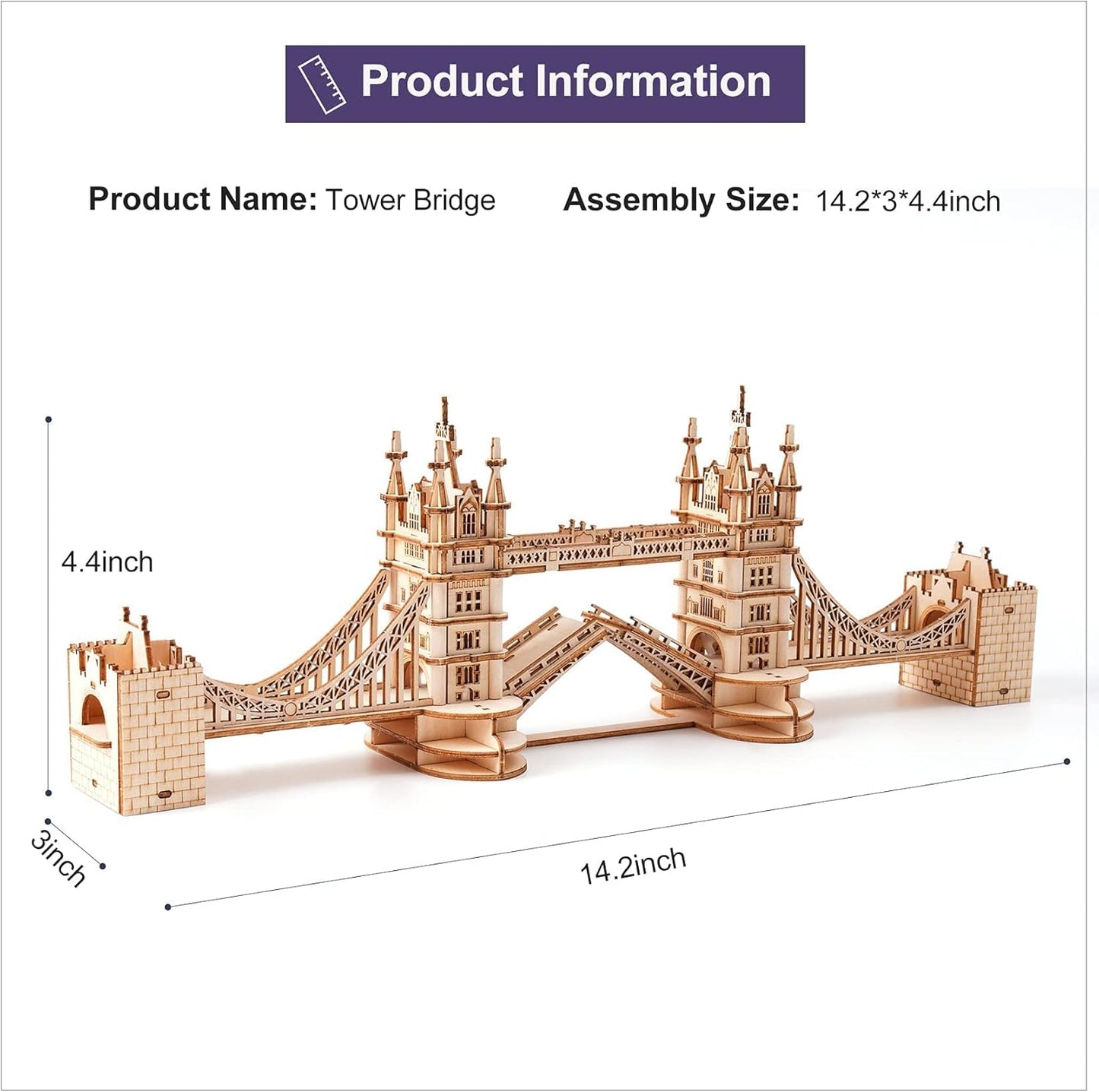 Robotime | ROKR | Tower Bridge | Hobby Kits & DIY Collectibles | 3D Assemble Kits