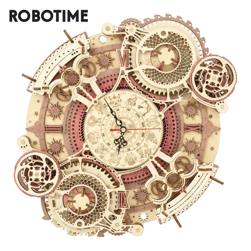 Robotime | ROKR | Time Art | Zodiac Wall Clock | Hobby Kits & DIY Collectibles | 3D Assemble Kits