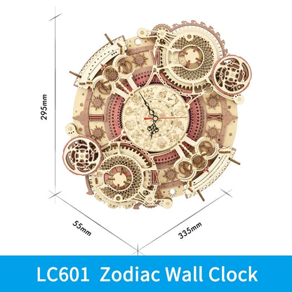 Robotime | ROKR | Time Art | Zodiac Wall Clock | Hobby Kits & DIY Collectibles | 3D Assemble Kits
