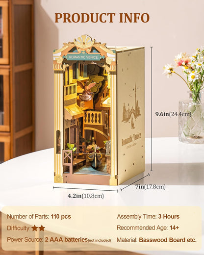 Robotime | Rolife | Book Nook Series | Romantic Venice With Dust Cover | Miniature & DIY Model Kits
