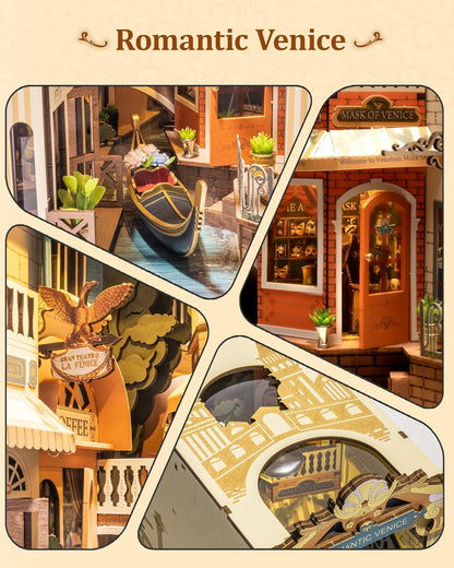 Robotime | Rolife | Book Nook Series | Romantic Venice With Dust Cover | Miniature & DIY Model Kits